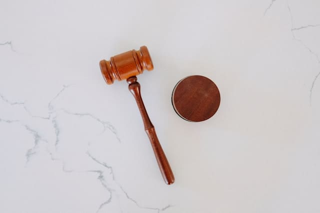 legal hammer banner with white backgroud