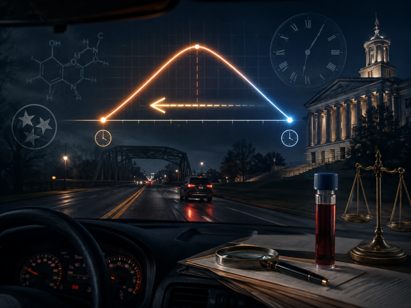 retrograde-extrapolation-tennessee-dui-bac BAC timeline illustrating retrograde extrapolation in a Tennessee DUI case
